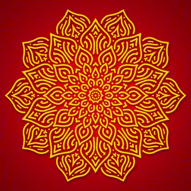 PSD motif de feuille de mandala en rouge
