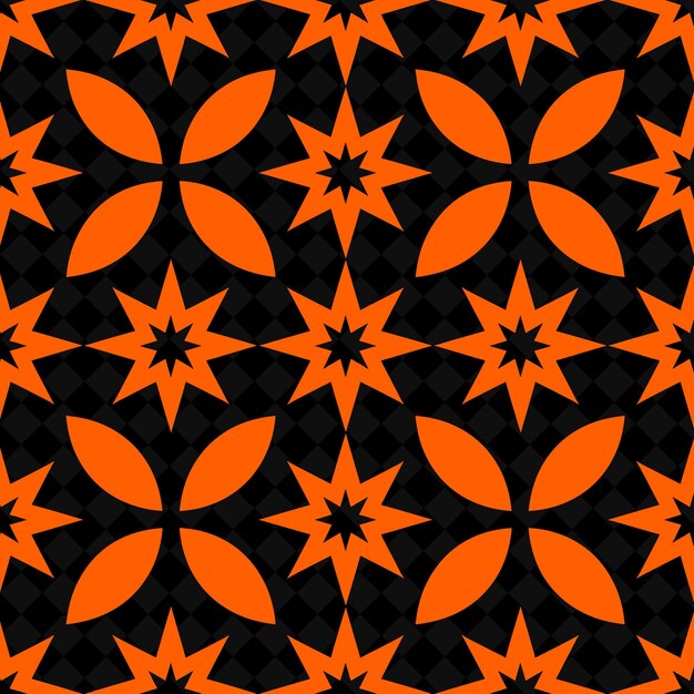 PSD un motif de fleurs orange et noires avec un fond noir