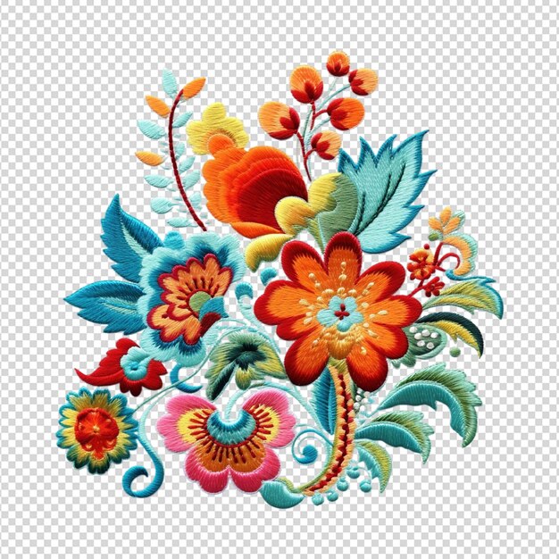 PSD un motif floral avec des feuilles et des fleurs