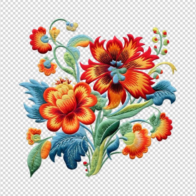 PSD un motif floral avec des feuilles et des fleurs