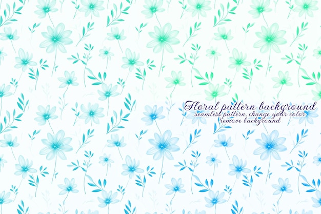 Motif Floral Personnalisable aux Tons Bleus et Lavandes