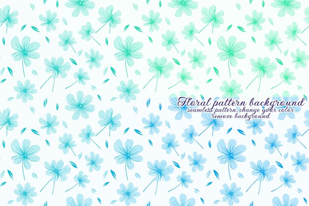 PSD motif floral personnalisable aux tons bleus et lavandes