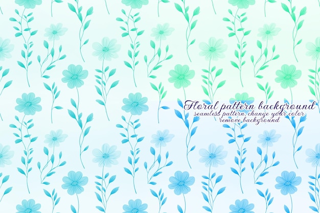 Motif Floral Personnalisable aux Tons Bleus et Lavandes