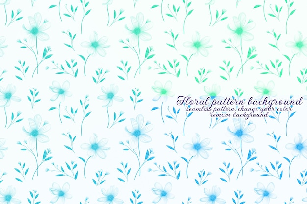 Motif Floral Personnalisable aux Tons Bleus et Lavandes