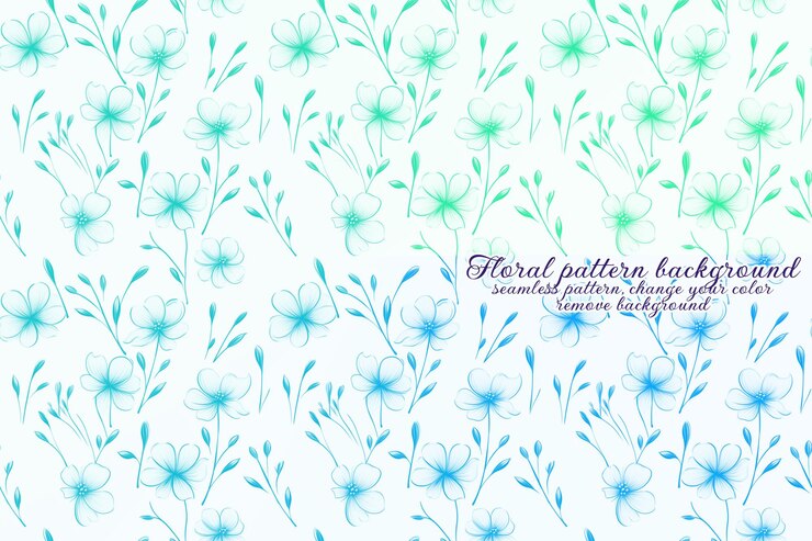 PSD motif floral personnalisable aux tons bleus et lavandes