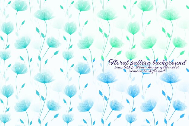 PSD motif floral personnalisable aux tons bleus et lavandes