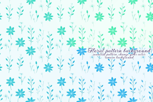 Motif Floral Personnalisable aux Tons Bleus et Lavandes
