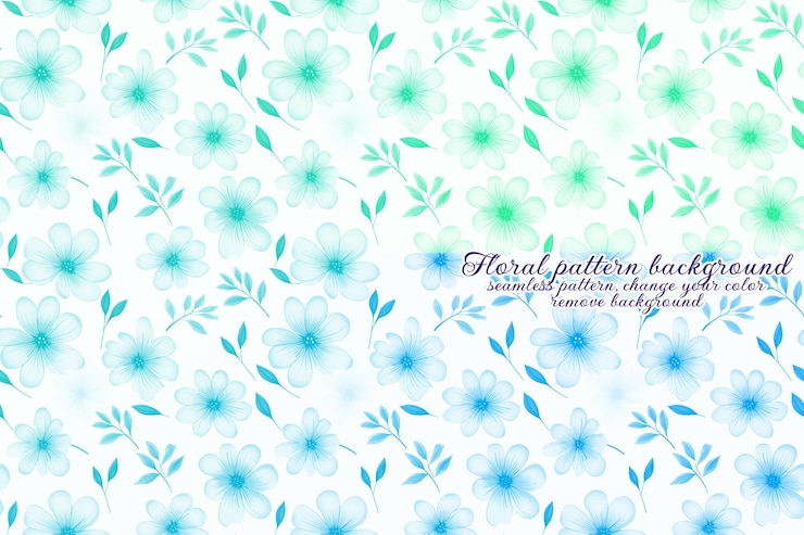 PSD motif floral personnalisable aux tons bleus et lavandes