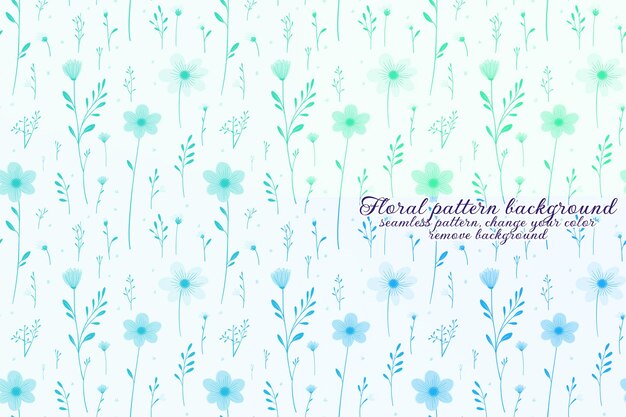 Motif Floral Personnalisable aux Tons Bleus et Lavandes