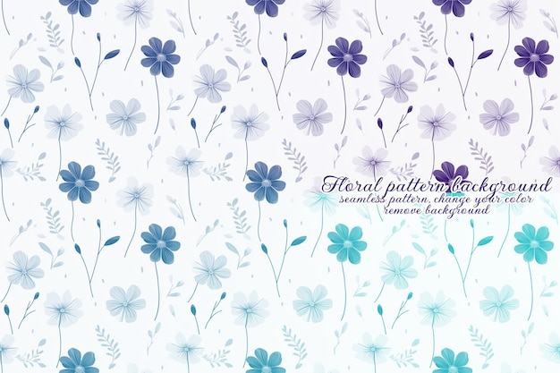 Motif Floral Personnalisable aux Tons Bleus et Lavandes