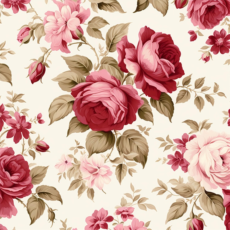 PSD le motif floral romantique de la rose