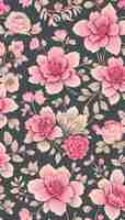 PSD un motif floral vintage dans des couleurs pastel douces.