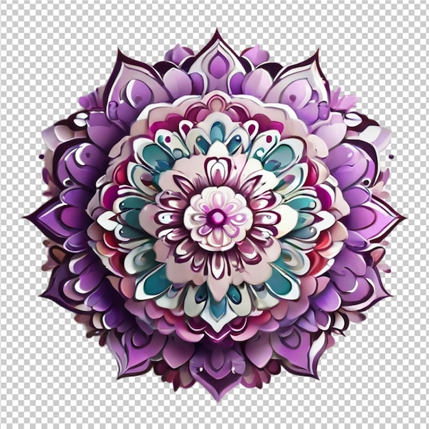 PSD le motif fractal du mandala isolé sur un fond transparent