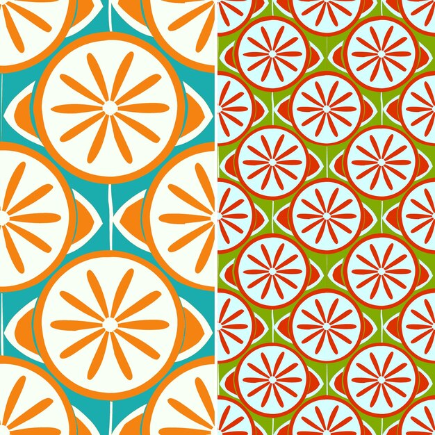 PSD un motif homogène d'oranges et de cercles verts et bleus