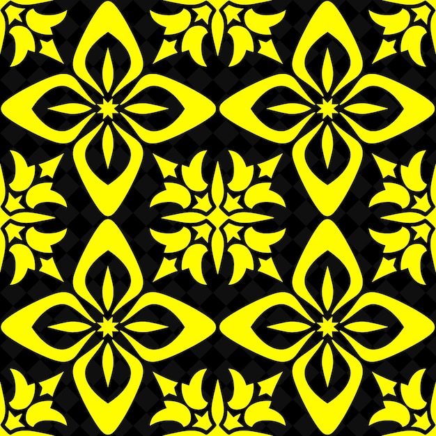 motif jaune et vert avec une fleur jaune