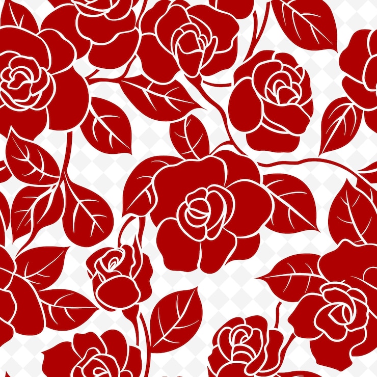PSD motif organique floral avec icône de rose et disposition chevauchée art de contour abstrait inspiré de la nature