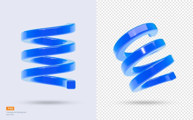 PSD motif de ressort en spirale bleu avec texture de verre