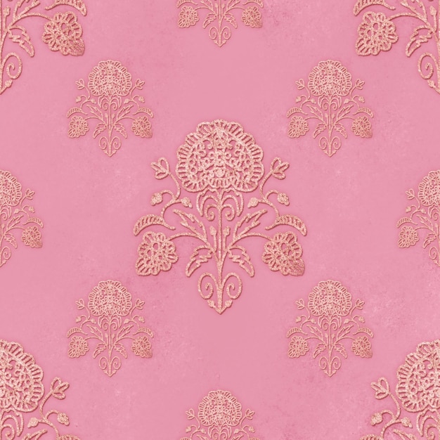 Un Motif Sans Couture De Couleur Rose Et Dorée à L'aspect Luxueux