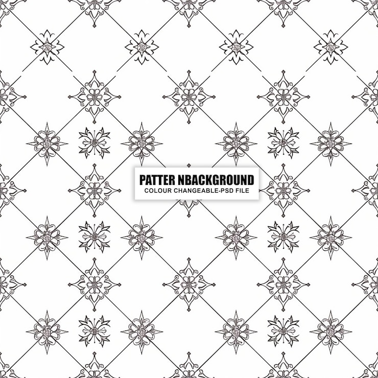 PSD motif sans couture avec un élégant fond géométrique floral ornemental vintage