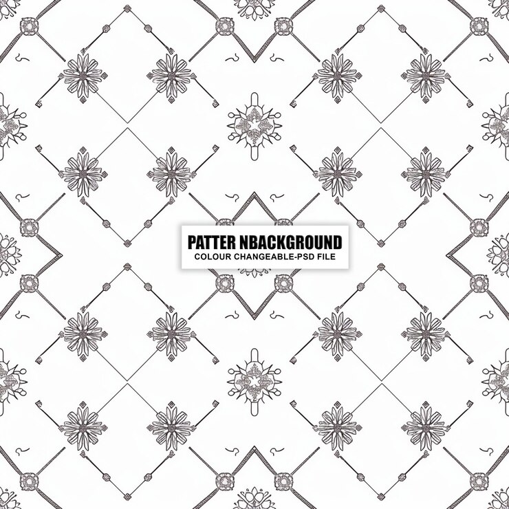 PSD motif sans couture avec un élégant fond géométrique floral ornemental vintage