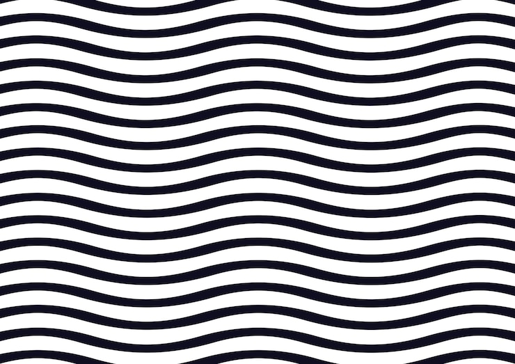PSD motif sans couture avec des lignes ondulées noires et blanches illustration abstraite