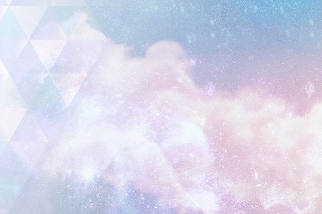 PSD motif triangle sur une illustration de fond galaxie pastel