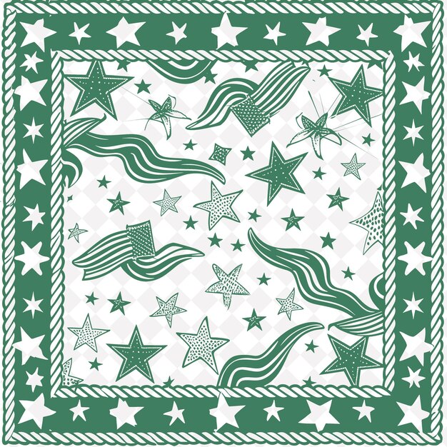 Un Motif Vert Et Blanc Avec Des étoiles Et Un Fond Vert