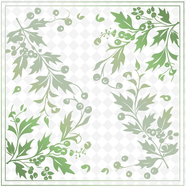 PSD un motif vert et blanc avec une fleur verte et blanche