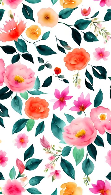 PSD des motifs floraux à l'aquarelle un look capricieux et féminin