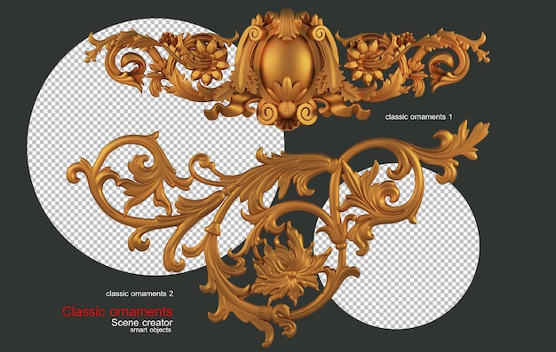 Motifs ornementaux classiques en or