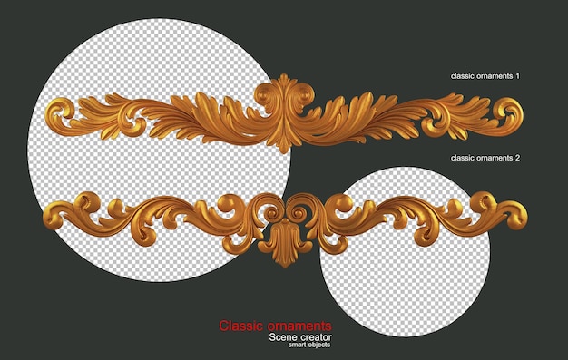 Motifs ornementaux classiques en or