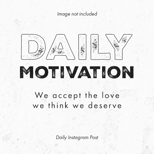 Motivación diaria con fondo de pared en la plantilla de la publicación de instagram