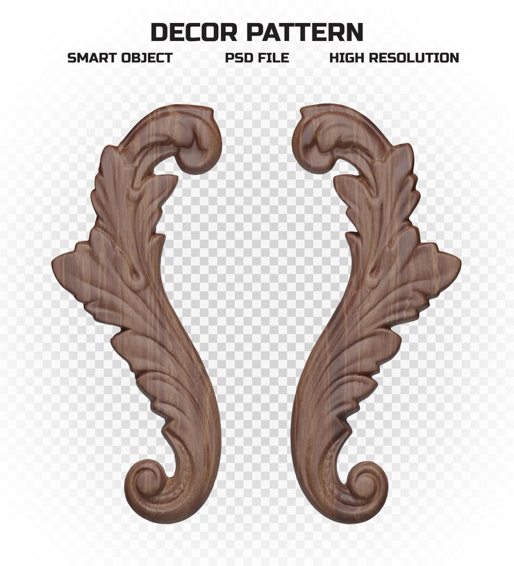 PSD motivo decorativo in legno di alta qualità per la decorazione