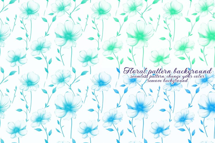PSD motivo floreale personalizzabile sui toni del blu e della lavanda