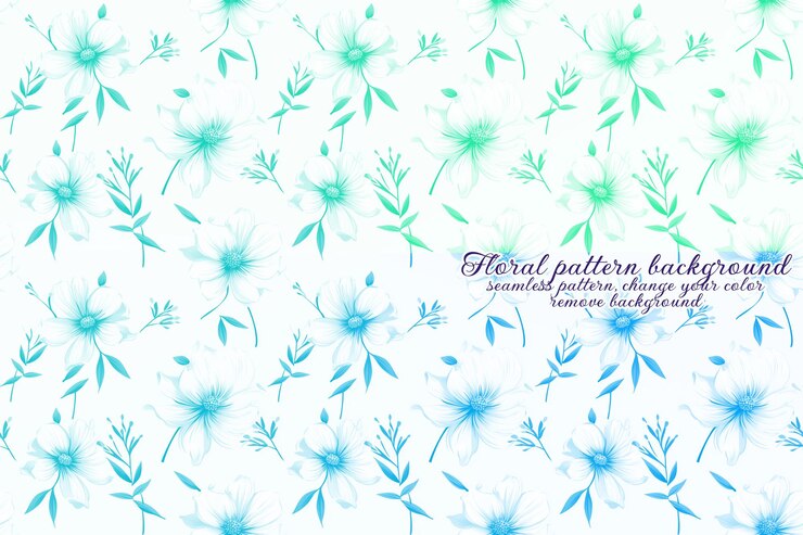 PSD motivo floreale personalizzabile sui toni del blu e della lavanda