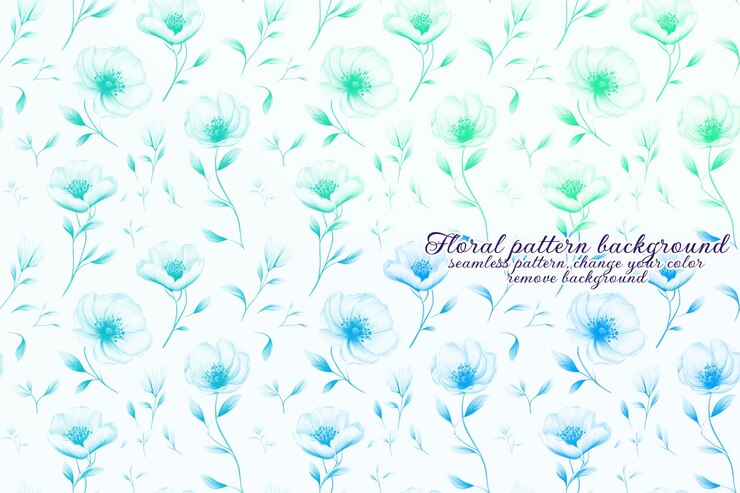 PSD motivo floreale personalizzabile sui toni del blu e della lavanda