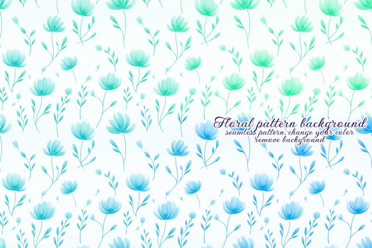 PSD motivo floreale personalizzabile sui toni del blu e della lavanda