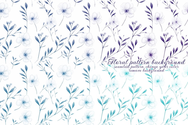 Motivo floreale personalizzabile sui toni del blu e della lavanda