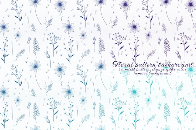 Motivo floreale personalizzabile sui toni del blu e della lavanda