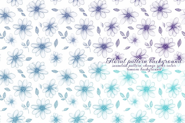 Motivo floreale personalizzabile sui toni del blu e della lavanda