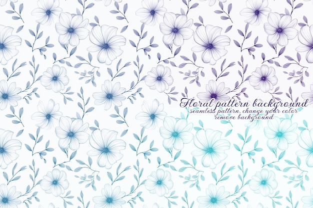 Motivo floreale personalizzabile sui toni del blu e della lavanda