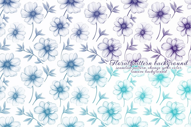 Motivo floreale personalizzabile sui toni del blu e della lavanda