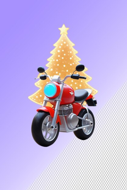 Une Moto Avec Un Arbre De Noël à L'arrière