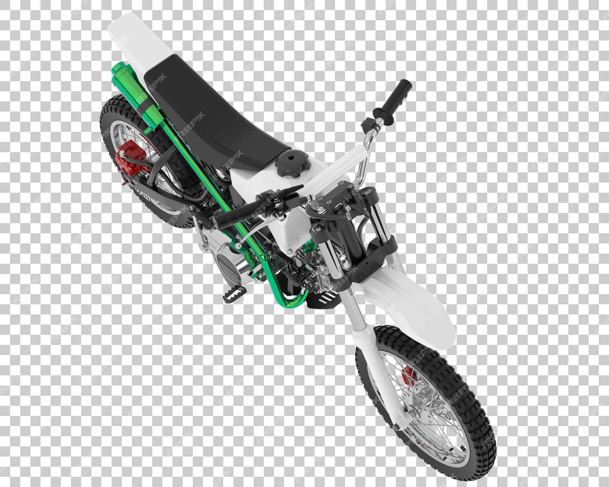 Moto de motocross na ilustração de renderização 3d de fundo transparente