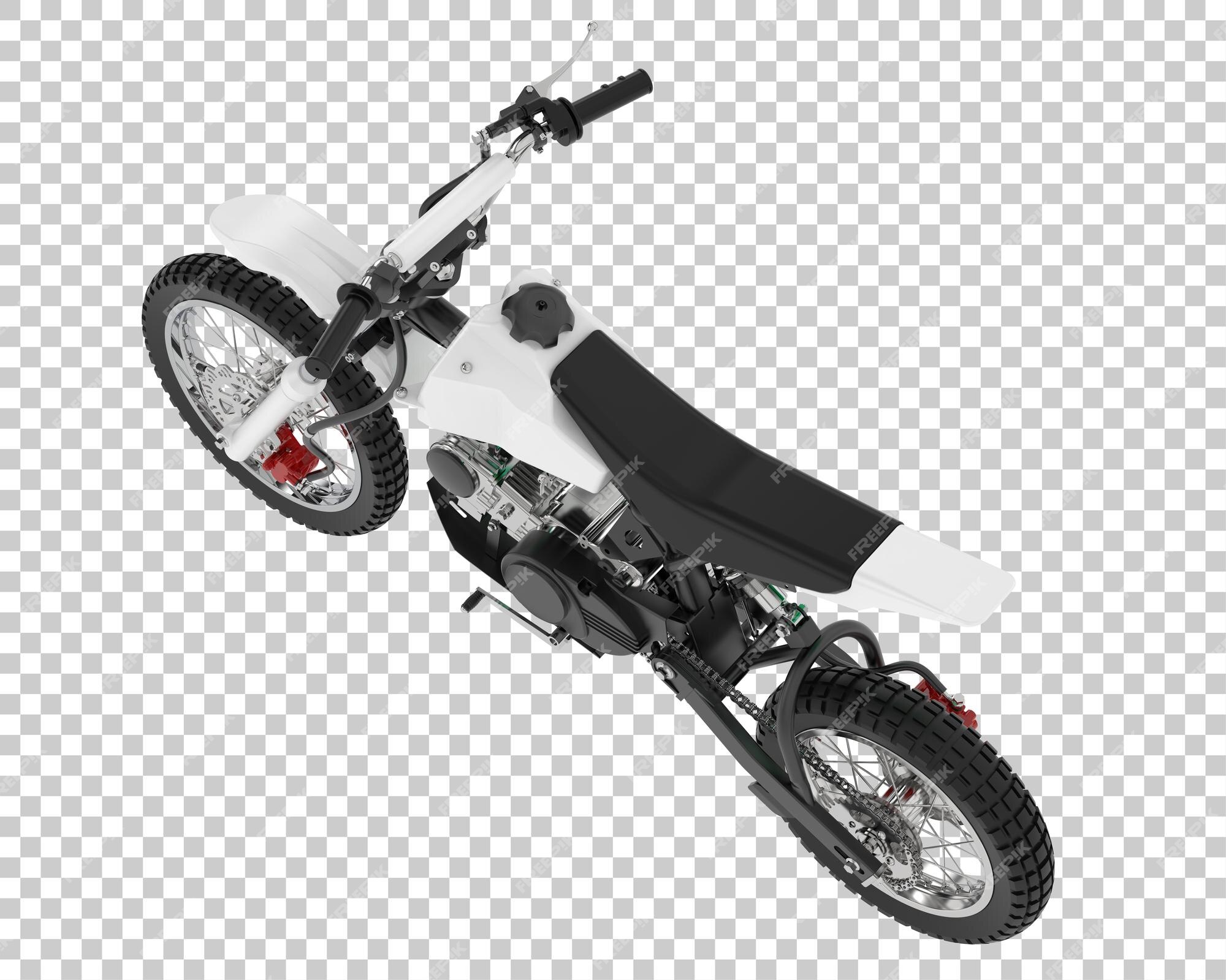 Moto de motocross na ilustração de renderização 3d de fundo transparente