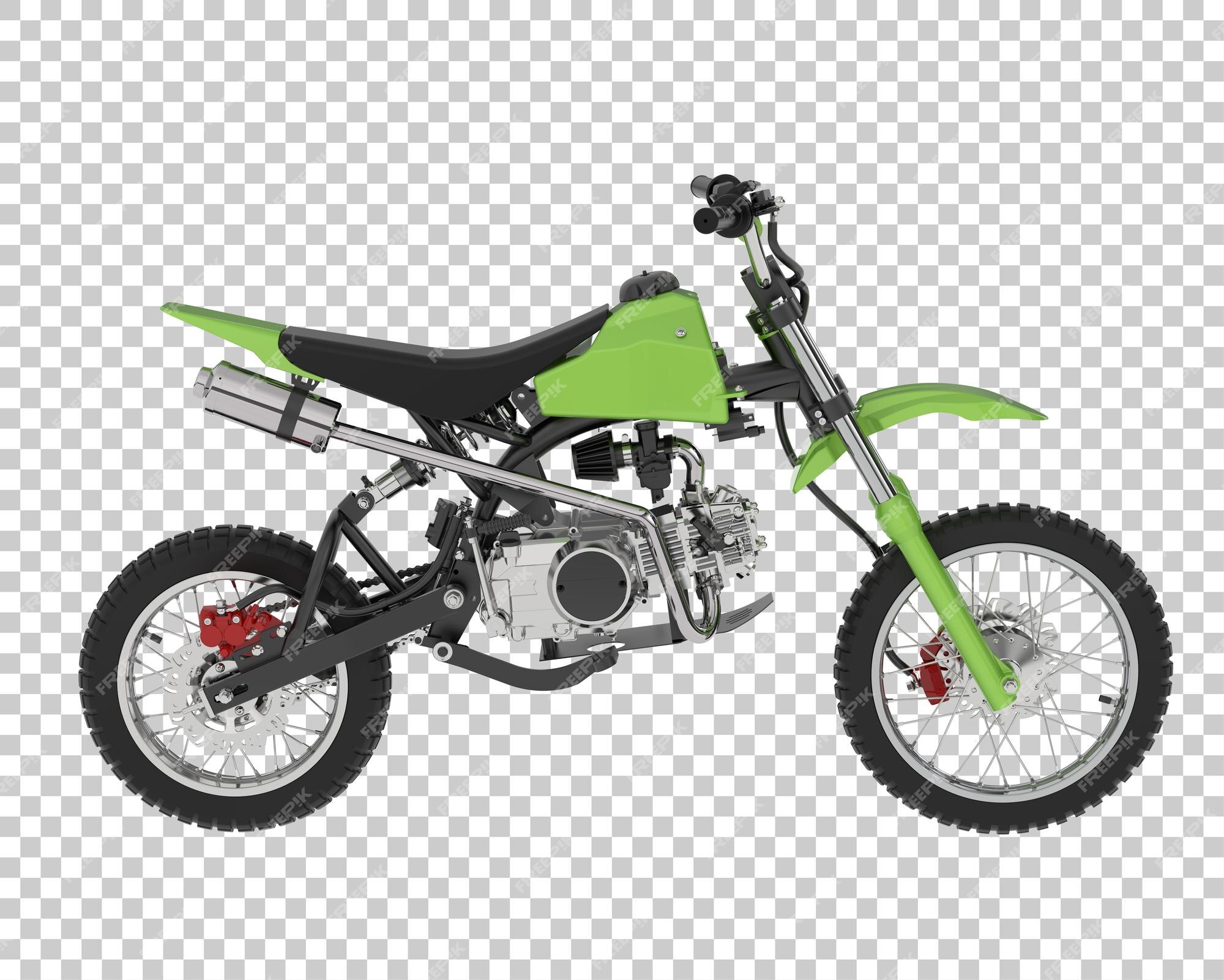 Moto de motocross na ilustração de renderização 3d de fundo transparente