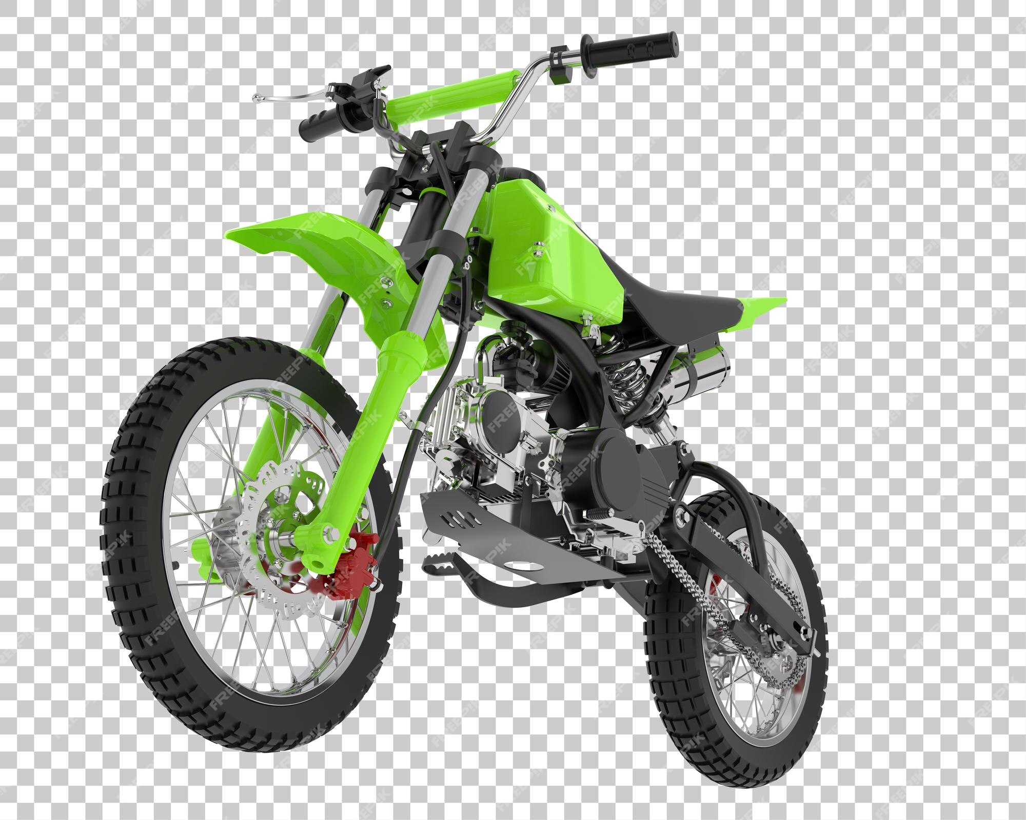 Moto de motocross na ilustração de renderização 3d de fundo transparente