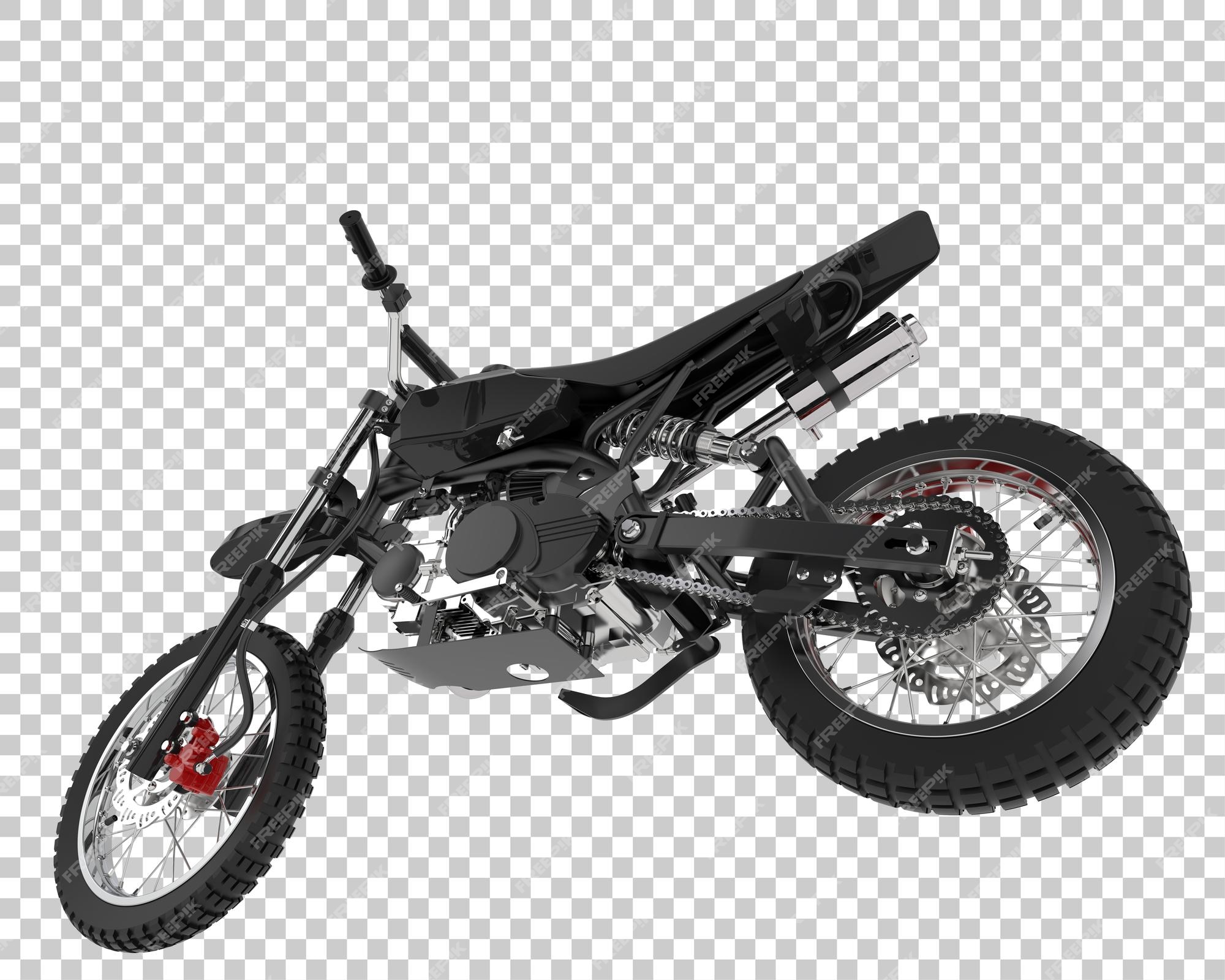 Moto de motocross na ilustração de renderização 3d de fundo transparente