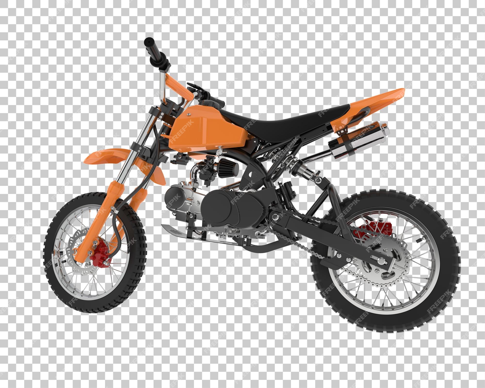 Moto de motocross na ilustração de renderização 3d de fundo transparente