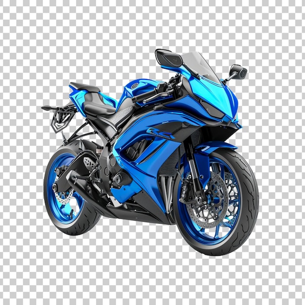 PSD moto sport bleue sur un fond transparent